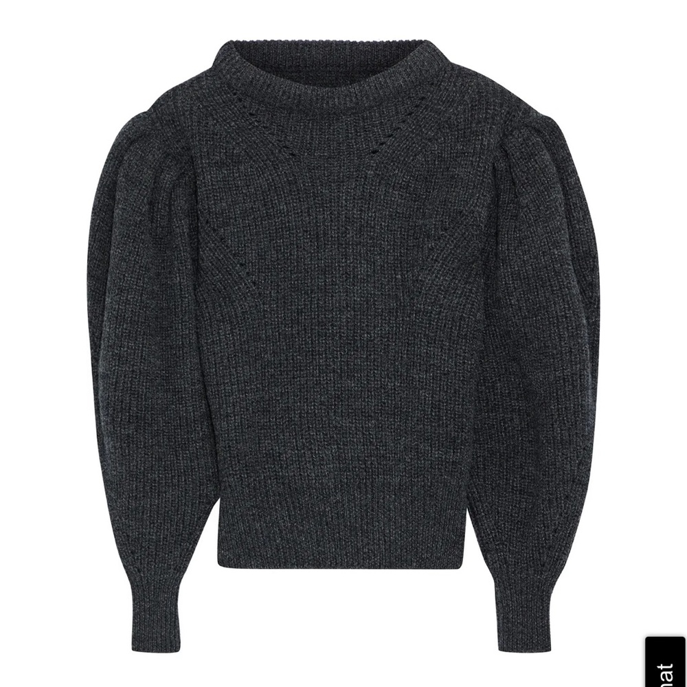Isabel Marant Gray Brettany Puffed Sleeves Sweater